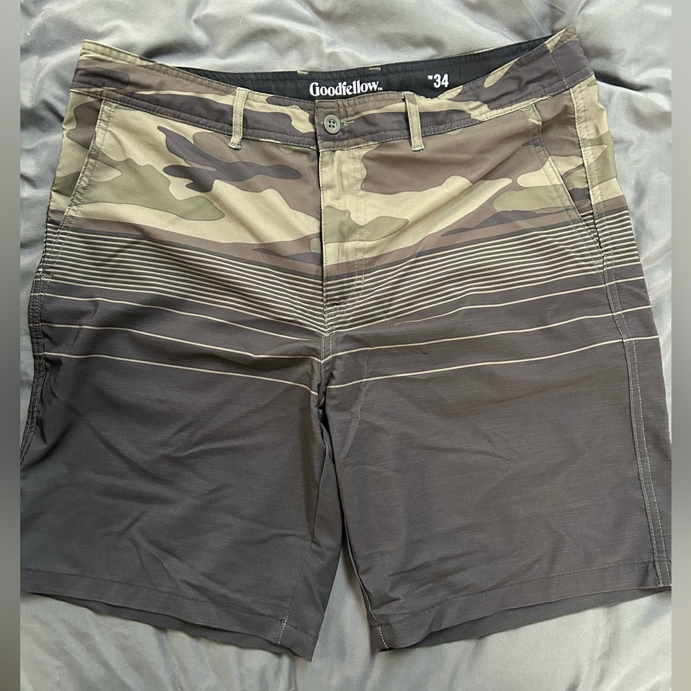 Goodfellow & Co Camouflage Swim Trunks in Green and Gray